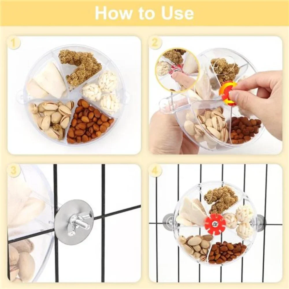 Bird Creative Foraging System Wheel Seed Food Ball Rotate TrainingToy for Parrot